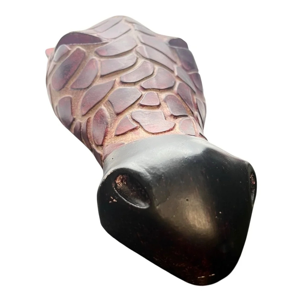Intricately Hand Carved Giraffe Mask Wood Painted African Wall Art 15